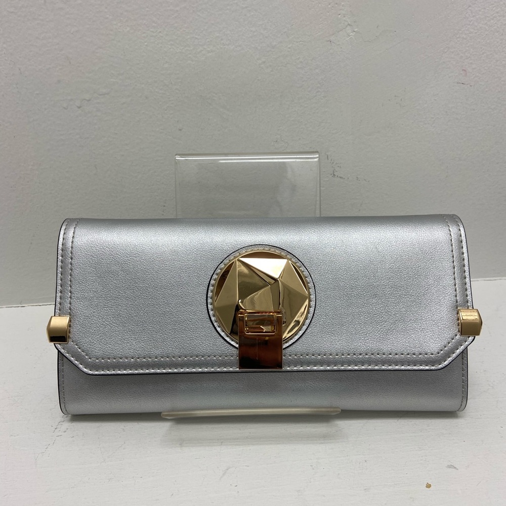Silver Clutch Golden Clasp